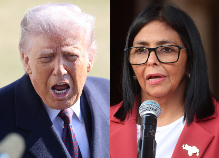 Los presidentes de EE.UU y Venezuela, Donald Trump y Delcy Rodríguez. Foto: EFE / Archivo.