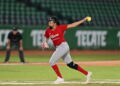 Yilian Tornés durante su más reciente victoria. Foto: Liga Mexicana de Sóftbol