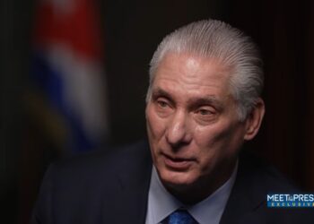 Díaz-Canel en entrevista con la cadena NBC News. Foto: Captura YouTube.