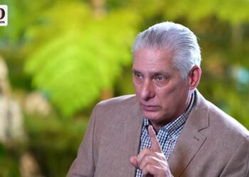 El presidente cubano Miguel Díaz-Canel en entrevista con el periodista brasileño Breno Altman. Foto: Captura de YouTube.
