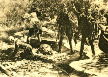 Cuadro que recrea el desembarco por Playitas de Cajobabo, el 11 de abril de 1895.