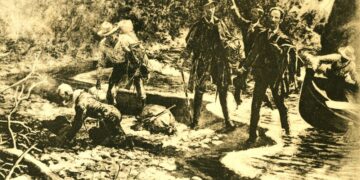 Cuadro que recrea el desembarco por Playitas de Cajobabo, el 11 de abril de 1895.