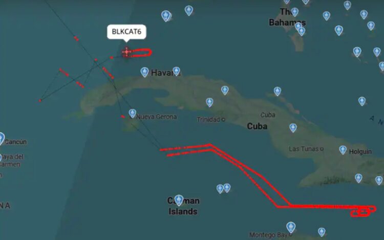 Mapa de vuelo de drones sobre Cuba. Foto: @Osinttechnical.