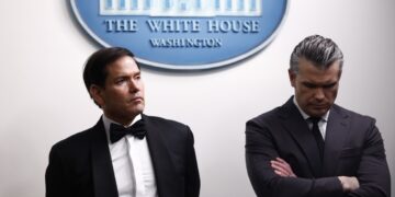 Marco Rubio y Pete Hegseth, este 25 de abril. Foto: WILL OLIVER/EFE/EPA