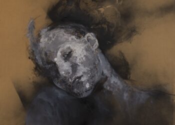 S/t, 2026. De la serie “Parálisis del sueño”. Técnica mixta sobre cartón, 90 x 75 cm.