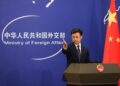El portavoz del Ministerio de Relaciones Exteriores de China, Guo Jiakun, en una conferencia de prensa. Foto: Wu Hao / EFE / EPA.