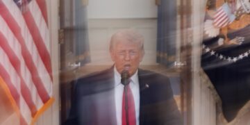 Trump habla sobre la guerra en Irán desde La Casa Blanca. Foto: ALEX BRANDON /EFE/EPA/POOL