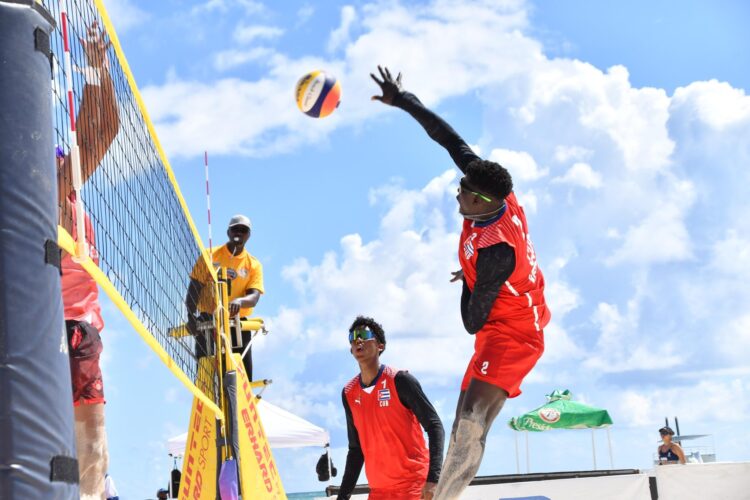 La principal dupla masculina cubana integrada por Eblis Veranes y Damián Gómez. Foto: X @Norceca_Info