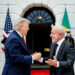 Fotografía cedida por la Presidencia de Brasil que muestra el saludo entre los presidentes Luiz Inácio Lula da Silva, y Donald Trump, durante un encuentro en la Casa Blanca, el 7 de mayo de 2026. Foto: Ricardo Stuckert / Presidencia de Brasil / EFE.