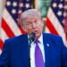 Donald Trump sofreciendo un discurso en la Casa Blanca. El 11 de mayo. Foto: AARON SCHWARTZ/EFE/EPA.