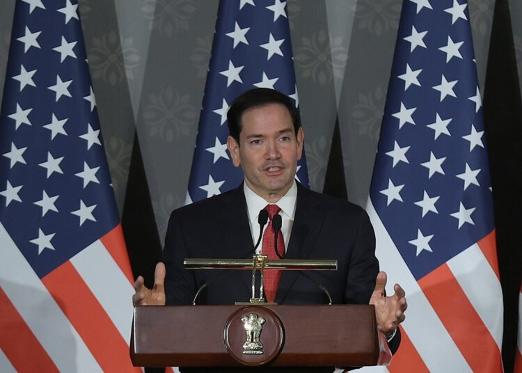 El Secretario de Estado Marco Rubio en India. Foto: EFE/EPA/RAJAT GUPTA.