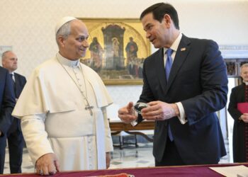 León XIV rrecibe en el Vaticano a Marco Rubio. Foto: Vaticano/EFE/EPA.