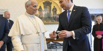 León XIV rrecibe en el Vaticano a Marco Rubio. Foto: Vaticano/EFE/EPA.