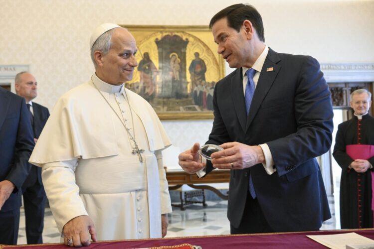 León XIV rrecibe en el Vaticano a Marco Rubio. Foto: Vaticano/EFE/EPA.