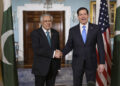 Rubio se reunió con el viceprimer ministro y ministro de Asuntos Exteriores de Pakistán, Ishaq Dar, mediador en las negociaciones con Irán, antes de que el presidente estadounidense, Donald Trump, tome su decisión sobre el acuerdo con Teherán. Foto: Lenin Nolly/EFE.