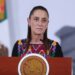 Claudia Sheinbaum habla durante una rueda de prensa este miércoles. Foto:  Mario Guzmán/EFE.