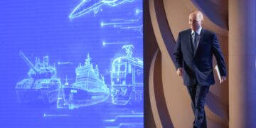 Putin durante el X Congreso de la Unión de Ingenieros Rusos en el Centro Nacional de Rusia en Moscú, este 14 de mayo. Foto: VYACHESLAV PROKOFYEV/SPUTNIK/KREMLIN/EFE/EPA.