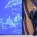 Putin durante el X Congreso de la Unión de Ingenieros Rusos en el Centro Nacional de Rusia en Moscú, este 14 de mayo. Foto: VYACHESLAV PROKOFYEV/SPUTNIK/KREMLIN/EFE/EPA.