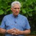 El presidente Miguel Díaz-Canel ofrece declaraciones a la prensa sobre nuevas medidas económicas del Gobierno cubano. Foto: Tomada del perfil de Facebook de Lázaro Manuel Alonso.