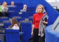 La vicepresidenta de la Comisión Europea y Alta Representante de la Unión para Asuntos Exteriores y Política de Seguridad, Kaja Kallas, en el Parlamento Europeo Estrasburgo, Francia. Foto: Olivier Matthys/EFE.