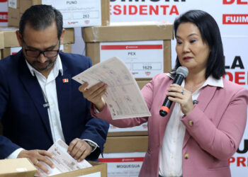 Keiko Fujimori, ganadora de la segunda vuelta de las elecciones presidenciales de Perú. Foto: Paolo Aguilar/EFE.