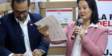 Keiko Fujimori, ganadora de la segunda vuelta de las elecciones presidenciales de Perú. Foto: Paolo Aguilar/EFE.