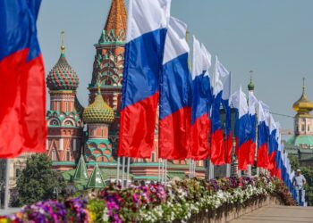Celebraciones del Día de Rusia cerca del Kremlin en Moscú el 12 de junio de 2026. Foto: EFE/EPA/SERGEI ILNITSKY.