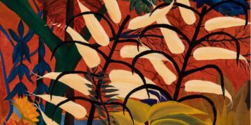 “Selva No 3”, 2024. Óleo sobre madera, 80.1 x 46.5 cm.