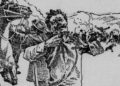 Detalle de la muerte de Charles Crosby, según ilustración publicada por Los Ángeles Herald, en enero de 1898.