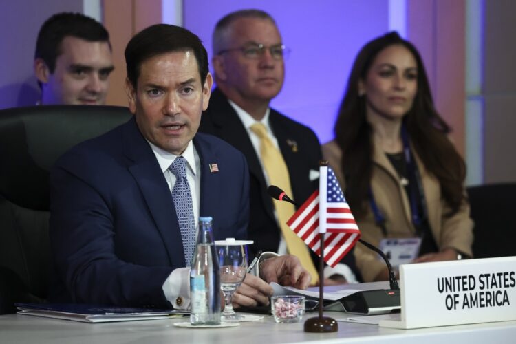 El secretario de Estado de Estados Unidos, Marco Rubio, pronunció un discurso de apertura durante la Conferencia Postministerial de la ASEAN con Estados Unidos, en el marco de la Reunión de Ministros de Asuntos Exteriores de la ASEAN en Pasay, Metro Manila, Filipinas, el 22 de julio de 2026Foto: EFE/EPA/ELOISA LOPEZ / POOL.