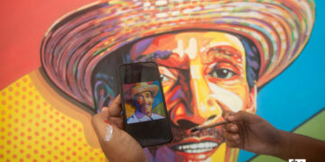 Retrato mural de Joseíto Fernández en el boulevard de San Rafael, en La Habana. Foto: Otmaro Rodríguez.