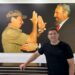 Raúl Guillermo Rodríguez Castro posa frente a una foto de Fidel Castro y Raúl Castro. Foto: Romina Ruiz-Goiriena, USA TODAY.