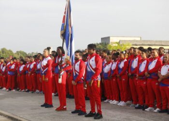 Abanderamiento de la delegación de Cuba a los XXV Juegos Centroamericanos y del Caribe de Santo Domingo. Foto: Tomada del perfil de Facebook de JIT Deporte Cubano.