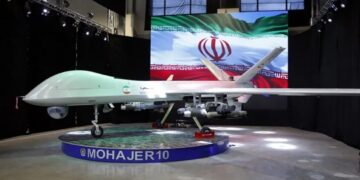Imagen de archivo de la presentación de un modelo de drones de Irán. Foto: Abedin Taherkenareh / EFE / EPA / Archivo.