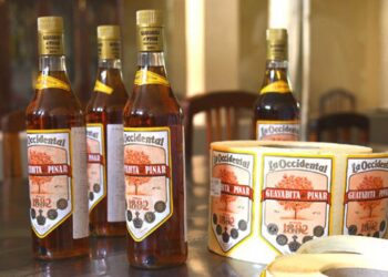 Botellas de la célebre Guayabita del Pinar. Foto: Omara García Mederos / ACN.