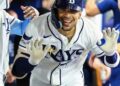 El cubano Víctor Mesa Jr. celebra uno de sus cuadrangulares en la temporada 2026. Foto: @raysbaseball / Instagram.