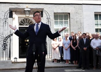 Andy Burnham en su discurso de este 20 de julio. Foto: ANDY RAIN/EFE/EPA.