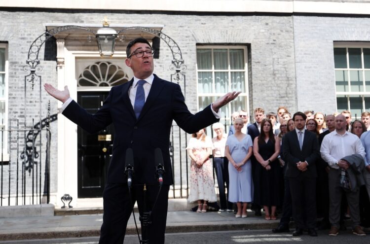 Andy Burnham en su discurso de este 20 de julio. Foto: ANDY RAIN/EFE/EPA.
