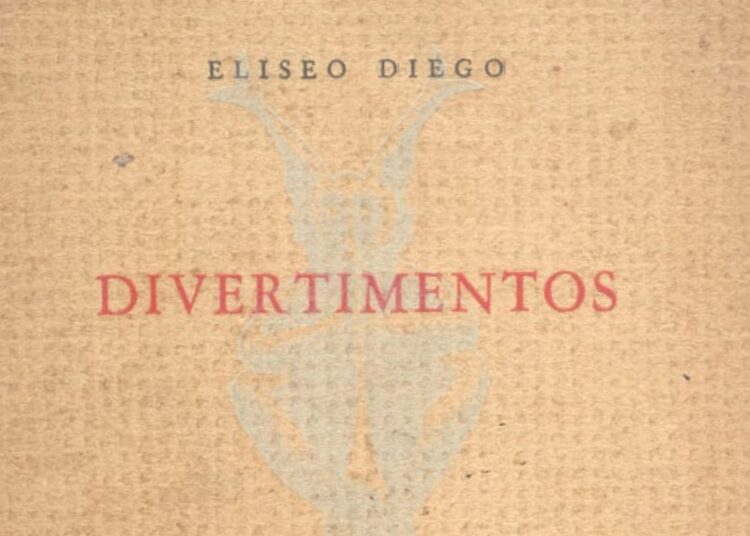 Cubierta del libro "Divertimentos", de Eliseo Diego. Foto: Archivo familiar.