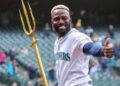 Randy Arozarena durante un partido en la temporada 2025 de MLB. Foto: Seattle Mariners.