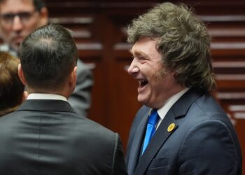 Javier Milei, el pasado 28 de julio, en Perú. Foto: GUADALUPE PARDO/EFE/EPA/ POOL.