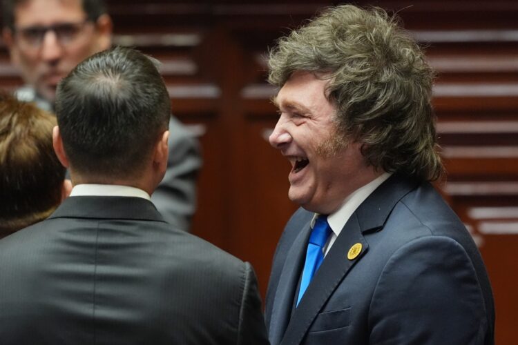 Javier Milei, el pasado 28 de julio, en Perú. Foto: GUADALUPE PARDO/EFE/EPA/ POOL.