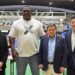 Mijaín López junto a directivos de PANCRASE en Tokio. Foto: Facebook Deporcuba