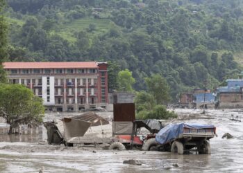 Efectos de la devastadora riada en Nepal. Foto: Narendra Shrestha / EFE.