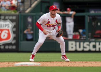 El cubano César Prieto con los Cardenales de San Luis. Foto: @Cardinals / X / Archivo.