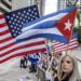 Cubanos protestan en la ciudad de Miami. Foto: EFE