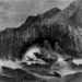 Litografía publicada por Illustrated London News (18 de abril de 1868) que recrea el hundimiento del General Grant frente a las islas Auckland.