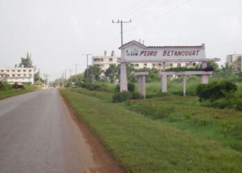 Entrada al municipio de Pedro Betancourt, en Matanzas. Foto: TV Yumurí.
