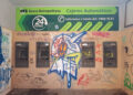 Cajeros automáticos vandalizados en el bulevar de Obispo. Estado actual. Foto: Jorge de Mello.