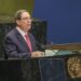 El ministro de Asuntos Exteriores de Cuba, Bruno Rodríguez Parrilla, interviene durante el debate general del 81.º período de sesiones de la Asamblea General de las Naciones Unidas en Nueva York. Foto: EFE/EPA/SARAH YENESEL.